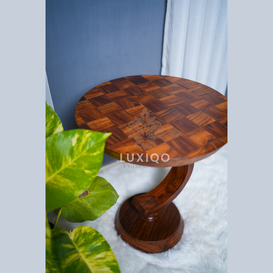 Wooden Shisham (Indian Rosewood) C Round Table-Premium Quality