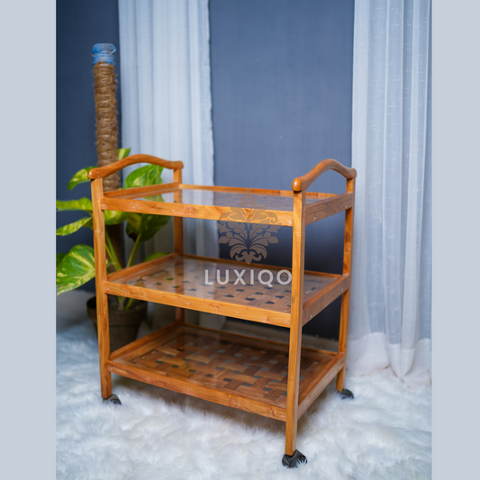 Wooden Diyar Colour Mat Tea Trolley-Best Quality