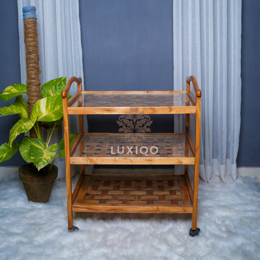 Wooden Diyar Colour Mat Tea Trolley-Best Quality